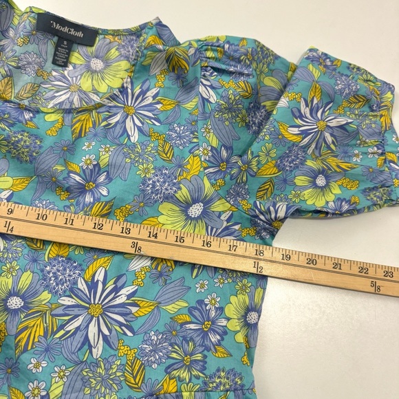 Modcloth Sz S High Tea High Time Midi Dress Cottagecore Boho Sea Blue Floral NEW - Picture 11 of 13